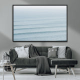 47814787-MGV-CV-36X24-Ocean Waves Wall Art Canvas Print, Framed Solo Surfer Art Picture Print, Wave Lines Perfect Minimalist Ocean Decor Artwork