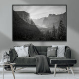 39278955-MGV-CV-36X24-Yosemite Valley Wall Art Canvas Print, Framed El Capitan Art Picture Print, Misty Mountain Perfect Modern Rustic Decor Artwork