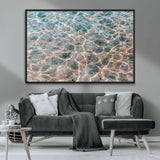 26580287-MGV-CV-36X24-Clear Water Wall Art Canvas Print, Framed Sunlit Ripples Art Picture Print, Ocean Texture Perfect Modern Coastal Decor Artwork