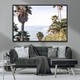 51404565-MGV-CV-36X24-Palm Trees Wall Art Canvas Print, Framed Ocean Breeze Art Picture Print, Coastal View Perfect Tropical Coastal Decor Artwork