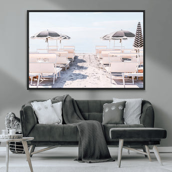 67623952-MGV-CV-36X24-Minimalist Beach Wall Art Canvas Print, Framed Pastel Sand Art Picture Print, Beach Aesthetic Perfect Coastal Minimalist Decor