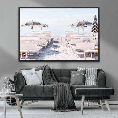 67623952-MGV-CV-36X24-Minimalist Beach Wall Art Canvas Print, Framed Pastel Sand Art Picture Print, Beach Aesthetic Perfect Coastal Minimalist Decor