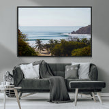 88336640-MGV-FC-36X24_Black-Tropical Beach Scene Wall Art Canvas Print, Framed Coastal Photography Art Picture Print, Ocean Horizon Art Perfect Coastal Boho