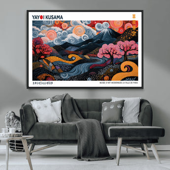 43879290-MGV-CV-36X24-Japanese Abstract Wall Art – Mount Fuji Cherry Blossom Canvas Print, Modern Asian Inspired Landscape Decor for Living Room,