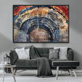 38987581-MGV-CV-36X24-Tree Ring Art Wall Art Canvas Print, Framed Rustic Wall Decor Art Picture Print, Nature Grain Print Perfect Modern Rustic Decor