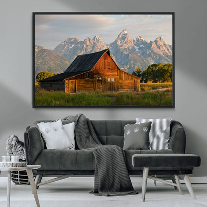 31771014-MGV-CV-36X24-Rustic Barn Wall Art Canvas Print, Framed Western Landscape Art Picture Print, Farmhouse Style Perfect Rustic Farmhouse Decor