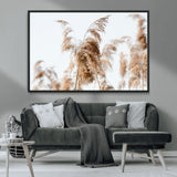 17019393-MGV-CV-36X24-Pampas Grass Wall Art Canvas Print, Framed Neutral Tones Art Picture Print, Minimalist Nature Perfect Boho Minimalist Decor