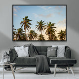 99033771-MGV-CV-36X24-Palm Trees Wall Art Canvas Print, Framed Tropical Vibes Art Picture Print, Coastal Sunset Perfect Coastal Boho Decor Artwork