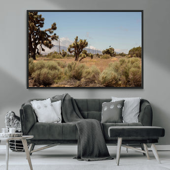 16114018-MGV-CV-36X24-Joshua Tree Wall Art Canvas Print, Framed Desert Landscape Art Picture Print, Mountain Horizon Perfect Southwestern Boho Decor