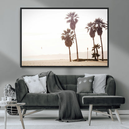 48255923-MGV-CV-36X24-Coastal Light Wall Art Canvas Print, Framed Relaxing Shoreline Art Picture Print, Minimalist Ocean Perfect Tropical Serenity Decor