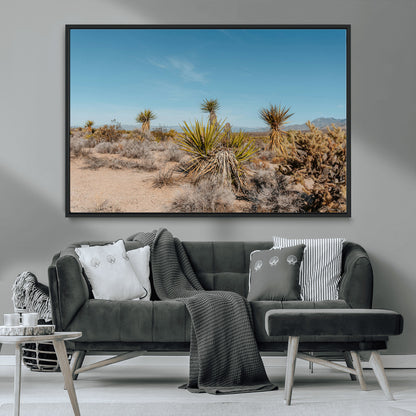 35156165-MGV-CV-36X24-Joshua Tree Wall Art Canvas Print, Framed Desert Landscape Art Picture Print, Warm Earth Tones Perfect Southwestern Minimalist