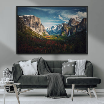 15244033-MGV-FC-36X24_Black-Yosemite National Wall Art Canvas Print, Framed Mountain Landscape Art Picture Print, El Capitan Perfect Rustic Farmhouse Decor