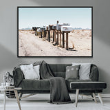 54616109-MGV-CV-36X24-Desert Mailboxes Wall Art – Rustic Rural Roadside Photography Canvas Print, American Southwest Landscape Home Decor for Living