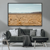 55918919-MGV-CV-36X24-Desert Landscape Wall Art – Golden Grass Plains and Mountain Horizon Canvas Print, Southwest Nature Photography Decor for Living