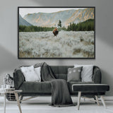 41674074-MGV-CV-36X24-Bison Wall Art – American Buffalo Wildlife Photography Canvas Print, Western Mountain Landscape Artwork Rustic Nature Decor for