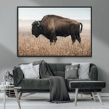 69909079-MGV-CV-36X24-Bison Wall Art – Majestic Buffalo Canvas Print in Prairie Grasslands, Rustic Western Animal Painting, Farmhouse Ranch Decor for