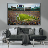 96617112-MGV-CV-36X24-Lambeau Field Wall Art – Green Bay Packers NFL Football Stadium Canvas Print – Game Day Crowd Sports Decor for Man Cave, Bar, or