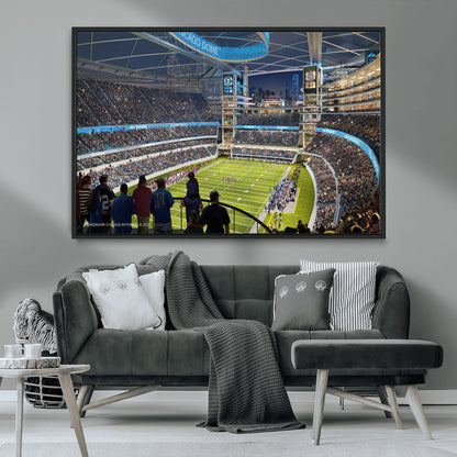 41816511-MGV-CV-36X24-Chicago Dome Stadium Wall Art – Futuristic Football Arena Canvas Print, Modern Sports Fan Decor for Man Cave, Office, Bar, or
