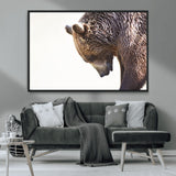 14405507-MGV-CV-36X24-Bear Wall Art – Wildlife Canvas Print with Rustic Animal Portrait and Minimalist Background, Nature Inspired Photography for