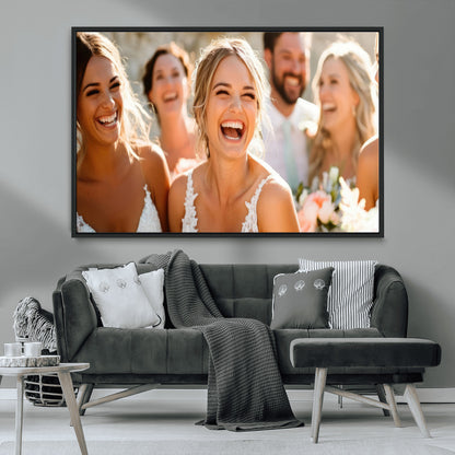 CSTM912-MGV-CV-36X24-Framed Wedding Canvas Print - Custom Wall Art Keepsake for Couples, Elegant Home Decoration Gift, Create Your Own Photo Canvas