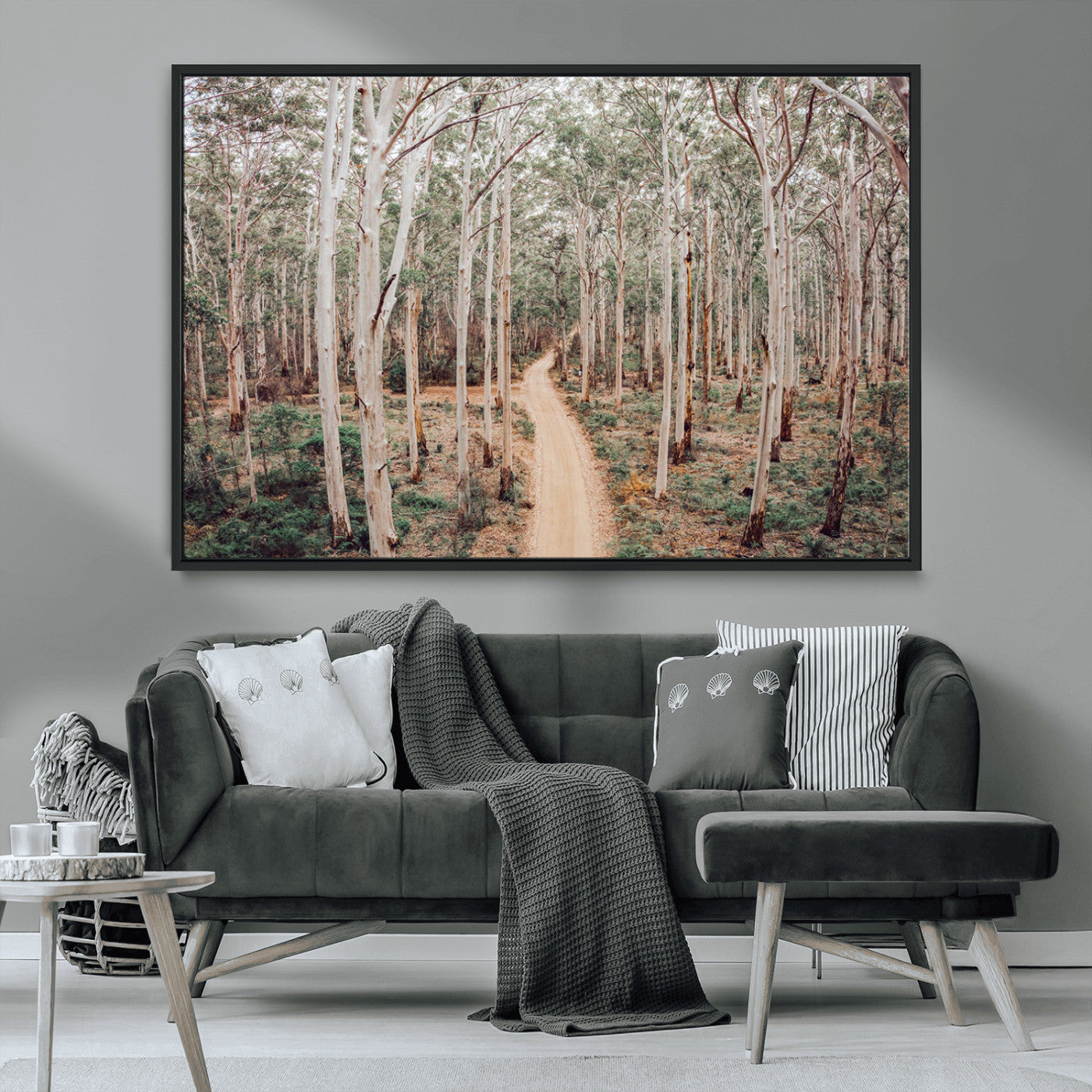 24760563-MGV-CV-36X24-Forest Wall Art – Tranquil Woodland Path Canvas Print, Scenic Nature Photography Decor for Bedroom, Living Room, Office, Cabin or