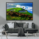 34181847-MGV-CV-36X24-Coastal Golf Course Wall Art – Panoramic Ocean Fairway Canvas Print, Scenic Sports Photography Decor for Office, Man Cave, Living