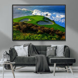 13644055-MGV-CV-36X24-Golf Wall Art – Oceanfront Green Canvas Print, Scenic Coastal Course Photography Decor for Bedroom, Living Room, Office, Sports
