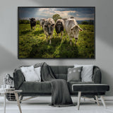 67277447-MGV-CV-36X24-Farmhouse Wall Art – Herd of Cows Canvas Print, Rustic Country Pasture Photography Decor for Bedroom, Living Room, Office, Ranch,