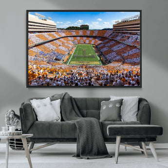 77097951-MGV-CV-36X24-Neyland Stadium Wall Art – Panoramic Tennessee Volunteers Football Field Canvas Print, Game Day Decor for Office, Man Cave, Living