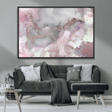 16416-MGV-CV-36X24-Blush Marble Wall Art Canvas Print, Framed Rose Gold Art Picture Print, Pink Cloudy Perfect Modern Glam Decor Artwork