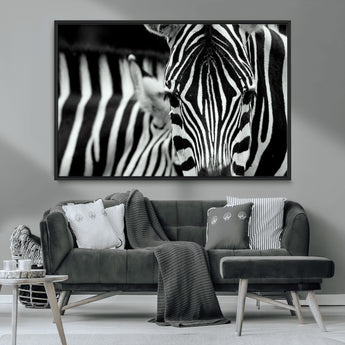 43631-MGV-CV-36X24-Black and White Zebra Wall Art – Modern Animal Print Canvas Artwork for Living Room, Bedroom, or Office Decor