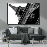 89033-MGV-CV-36X24-Eiffel Tower Wall Art – Dramatic Black and White Architectural Canvas Print, Modern Paris Decor for Office, Living Room or
