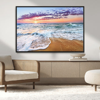 53006-MGV-CV-36X24-Ocean Beach Sunset Wall Art – Vibrant Seascape Canvas Print, Coastal Home Decor for Living Room, Bedroom, Office or Beach House