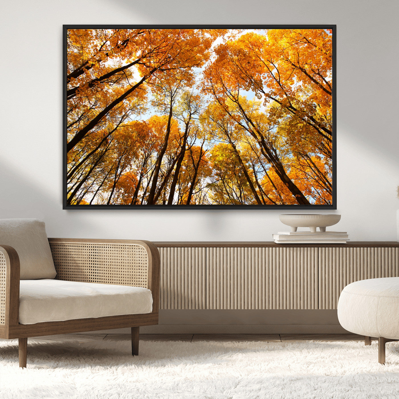 11823-MGV-CV-36X24-Golden Autumn Tree Canopy Wall Art – Stunning Fall Forest Leaves Print, Warm Seasonal Nature Decor for Home, Office or Cabin