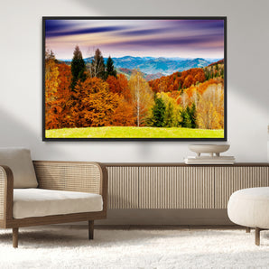 58007-MGV-CV-36X24-Autumn Mountain Landscape Wall Art – Stunning Fall Forest Canvas Print, Cozy Nature Decor for Home or Office