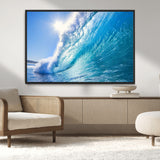 37494-MGV-CV-36X24-Ocean Wave Canvas Art – Stunning Blue Wave Photography, Coastal Wall Decor for Living Room, Bedroom or Office