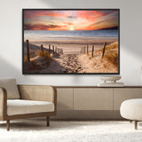 78111-MGV-CV-36X24-Sunset Pathway Wall Art – Panoramic Coastal Canvas Print, Tranquil Beach Decor for Living Room, Office or Bedroom