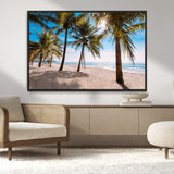 98175-MGV-CV-36X24-Tropical Palm Beach Wall Art – Relaxing Ocean Shore Canvas Print with Palm Trees, Coastal Summer Decor for Living Room, Bedroom or
