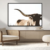 35866-MGV-CV-36X24-Texas Longhorn Wall Art – Rustic Western Bull Canvas Print, Farmhouse Animal Photography Decor for Living Room, Office, or Ranch