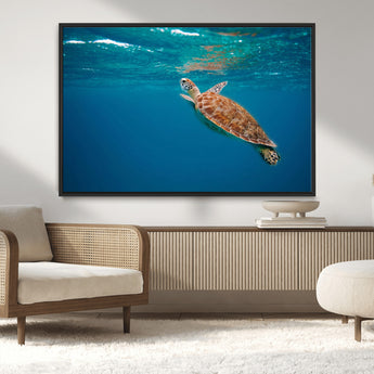 91440-MGV-CV-36X24-Sea Turtle Wall Art – Ocean Turtle Canvas Print, Underwater Marine Life Decor for Living Room, Office, Beach House or Bathroom