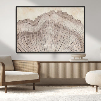 67528-MGV-CV-36X24-Wood Ring Wall Art Canvas Print, Framed Tree Ring Art Picture Print, Rustic Tree Ring Perfect Neutral Boho Decor Artwork