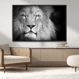 94453-MGV-CV-36X24-Lion Portrait Wall Art – Black and White King of the Jungle Canvas Print, Safari Wildlife Decor for Office, Bedroom, or Living