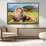 67826-MGV-CV-36X24-Majestic Lion Wall Art – King of the Jungle Canvas Print, Safari Wildlife Decor for Living Room, Office, or Man Cave