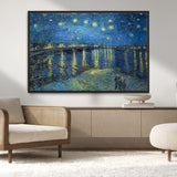 94605-MGV-CV-36X24-Starry Night Over the Rhone Wall Art – Vincent van Gogh Canvas Print, Famous Impressionist Painting for Living Room, Office