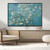 65607-MGV-CV-36X24-Almond Blossom Wall Art – Van Gogh Blue Floral Canvas Print, Elegant Impressionist Painting Decor for Living Room, Bedroom or