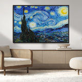 39177-MGV-CV-36X24-Starry Night Wall Art – Vincent van Gogh Famous Painting Canvas Print, Timeless Starry Sky Decor for Living Room, Bedroom or