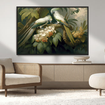 84047-MGV-CV-36X24-Tropical Birds Wall Art – Elegant Botanical Canvas Print, Exotic Nature Decor for Living Room, Bedroom or Office