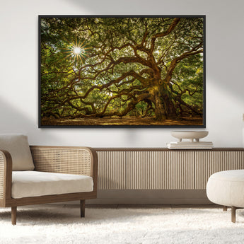 57983-MGV-CV-36X24-Angel Oak Tree Wall Art Canvas Print, Framed Oak Tree Art Picture Print, Angel Oak Perfect Rustic Nature Decor Artwork