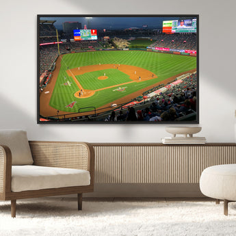 93707-MGV-CV-36X24-Los Angeles Stadium Wall Art Canvas Print, Framed Angel Stadium Field Art Picture Print, Anaheim Stadium Perfect Sports Room Decor