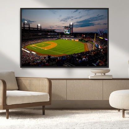 17415-MGV-CV-36X24-Philadelphia Phillies Stadium Wall Art Canvas Print, Framed Citizens Bank Park Art Picture Print, Phillies Stadium Field Perfect